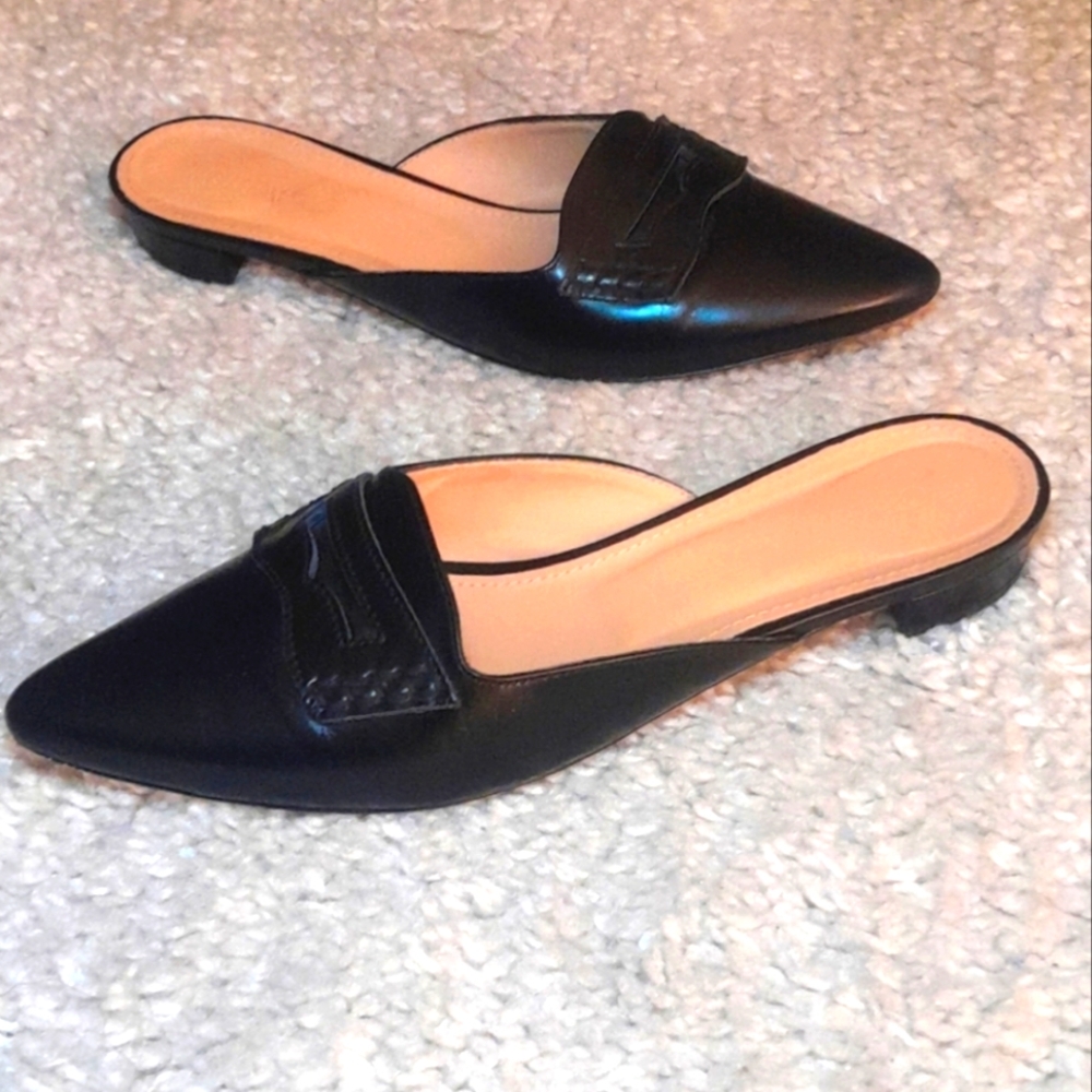 J CREW POINTED TOE MULES size 8